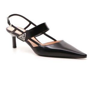 Prada sling back kitten heels